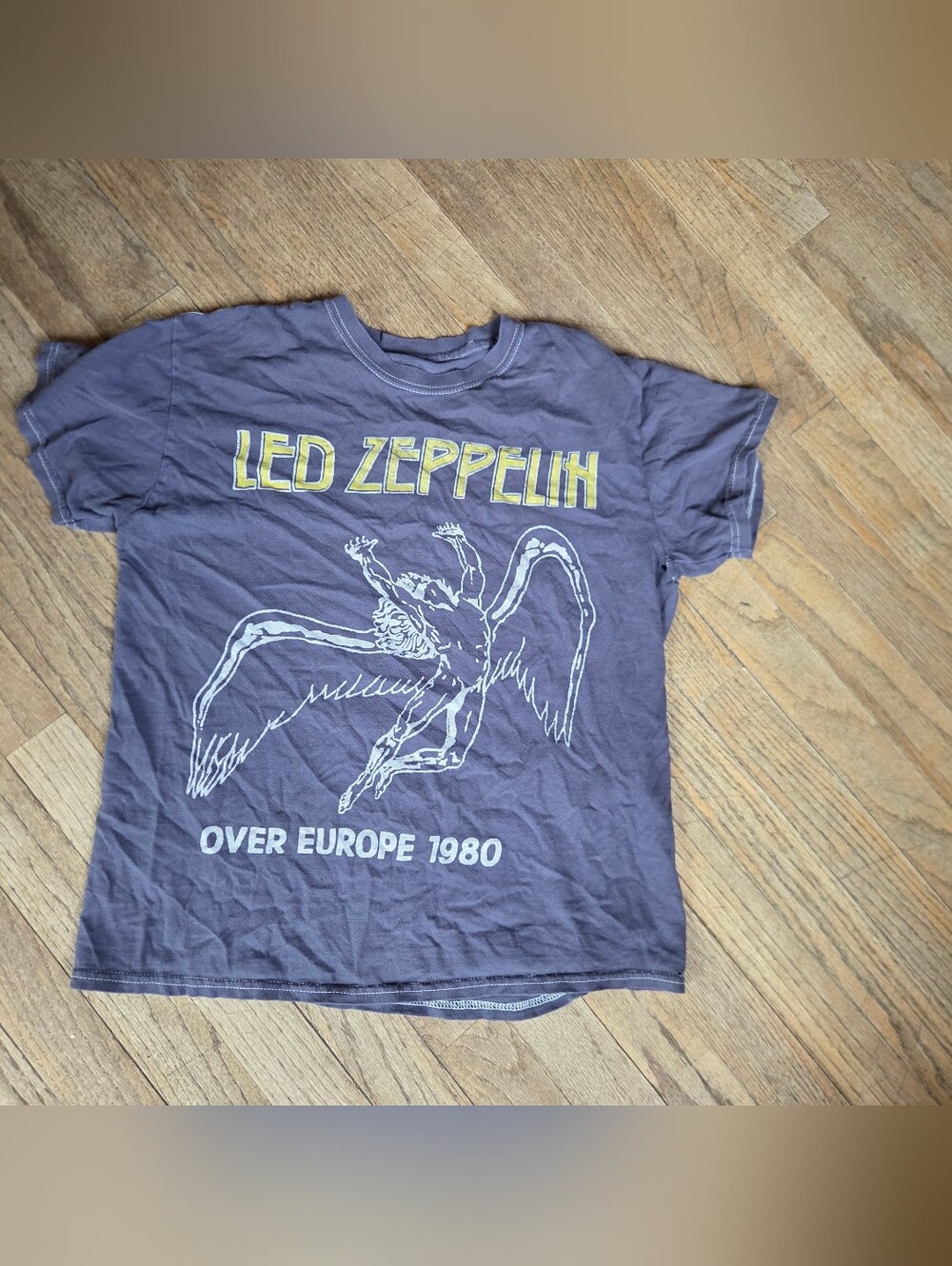 Vintage-style Led Zeppelin Over Europe 1980 Sz Med